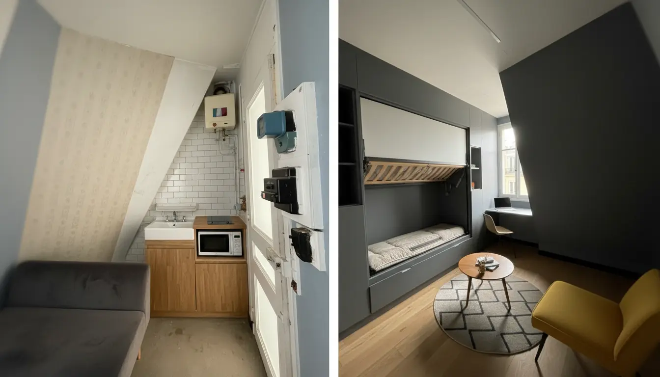 Incroyable transformation : comment 6,8m² ont suffi pour créer un pied-à-terre optimisé à Paris